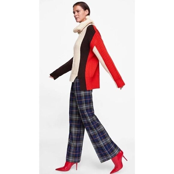 Zara AW18 Woman Colour Block Cable Knit Sweater Size M 6873/110 - Picture 6 of 14